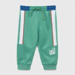 United Colors of Benetton pantaloni de trening pentru copii culoarea verde, modelator