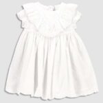 Coccodrillo rochie fete culoarea alb, mini, evazati