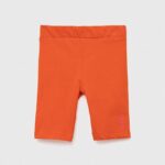 Birba&Trybeyond pantaloni scurti bebe culoarea portocaliu, neted