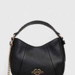 Love Moschino poseta de piele culoarea negru