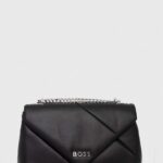 BOSS poseta de piele culoarea negru