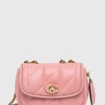 Coach poseta de piele culoarea roz