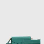 Coach poseta de piele culoarea verde