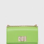 Furla poseta de piele culoarea verde