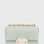 Furla poseta de piele culoarea verde