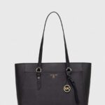 MICHAEL Michael Kors poseta de piele culoarea negru