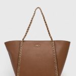 MICHAEL Michael Kors poseta de piele culoarea maro