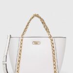 MICHAEL Michael Kors poseta de piele culoarea alb