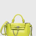 MICHAEL Michael Kors poseta de piele culoarea verde