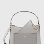 Dkny poseta de piele culoarea gri