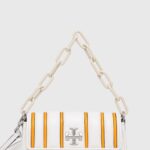 Tory Burch poseta de piele culoarea alb