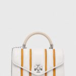 Tory Burch poseta de piele culoarea alb
