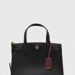 Tory Burch poseta de piele culoarea negru