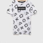 OVS tricou de bumbac pentru copii culoarea alb, modelator