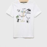 Birba&Trybeyond tricou din bumbac pentru bebelusi culoarea alb, cu imprimeu
