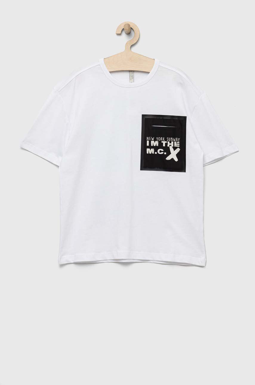 SS23-TSB0D0-00X_F1 Birba&Trybeyond tricou de bumbac pentru copii culoarea alb, cu imprimeu - imagine 1