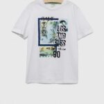Birba&Trybeyond tricou de bumbac pentru copii culoarea alb, cu imprimeu