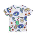 Kenzo Kids tricou de bumbac pentru copii culoarea alb, modelator