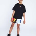 Dkny tricou de bumbac pentru copii culoarea negru, cu imprimeu