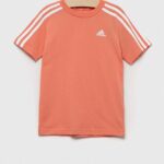 adidas tricou de bumbac pentru copii U 3S culoarea portocaliu, cu imprimeu