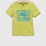Levi's tricou de bumbac pentru copii culoarea verde, cu imprimeu