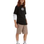 Vans tricou de bumbac pentru copii BONE YARD SS Black culoarea negru, cu imprimeu
