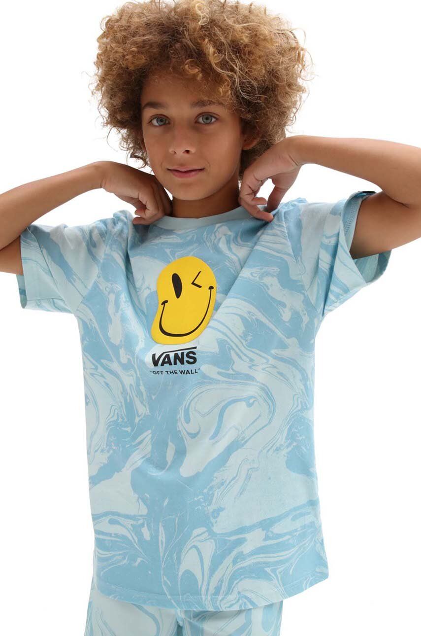 SS23-TSK099-50X_F0 Vans tricou de bumbac pentru copii MARBLE SS BLUE GLOW modelator - imagine 1