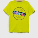 Vans tricou de bumbac pentru copii DIGITAL FLASH SS EVENING PRIMROS culoarea verde, cu imprimeu