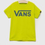 Vans tricou de bumbac pentru copii BY VANS CLASSIC KIDS EVENING PRIMROS culoarea verde, cu imprimeu