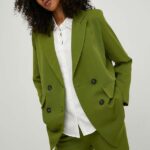 Answear Lab compleu - jacheta si pantaloni culoarea verde