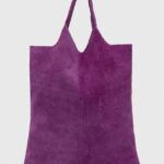 Answear Lab geanta de mana din piele intoarsa culoarea violet