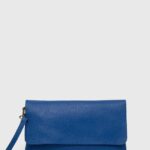 Answear Lab poseta piele culoarea albastru marin