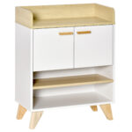 Mobilier multifunctional cu dulap si rafturi deschise, mobilier pentru sufragerie, bucatarie, birou, din lemn alb, 60x30x78cm | Aosom RO