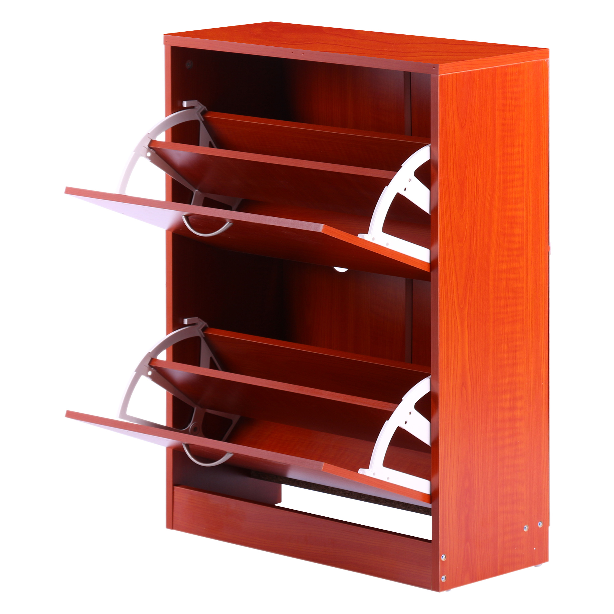 BUadaa18b7e726e6f Dulap 12 Pantofi cu doua sertare cu Rafturi Regllabile din Lemn, Rosu, din PAL 60x24x80cm | Aosom RO - imagine 1