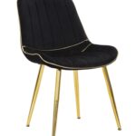 Mauro Ferretti SCAUN PARIS NEGRU/AURIU SET 2 BUC CM 51X59X79