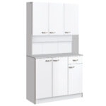Dulap Suspendat de Bucatarie din Lemn, Alb, 101x39x180cm