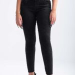 Blugi dama marimi mari tip colant negru 2XL (44)