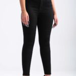 Blugi dama marimi mari negru model slim cu buzunare in V 4XL (48)