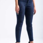 Blugi dama marimi mari bleumarin model slim cu buzunare in V 2XL (44)