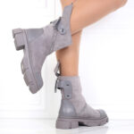 Bocanci Femei gri imblaniti Zinoria - imagine 3