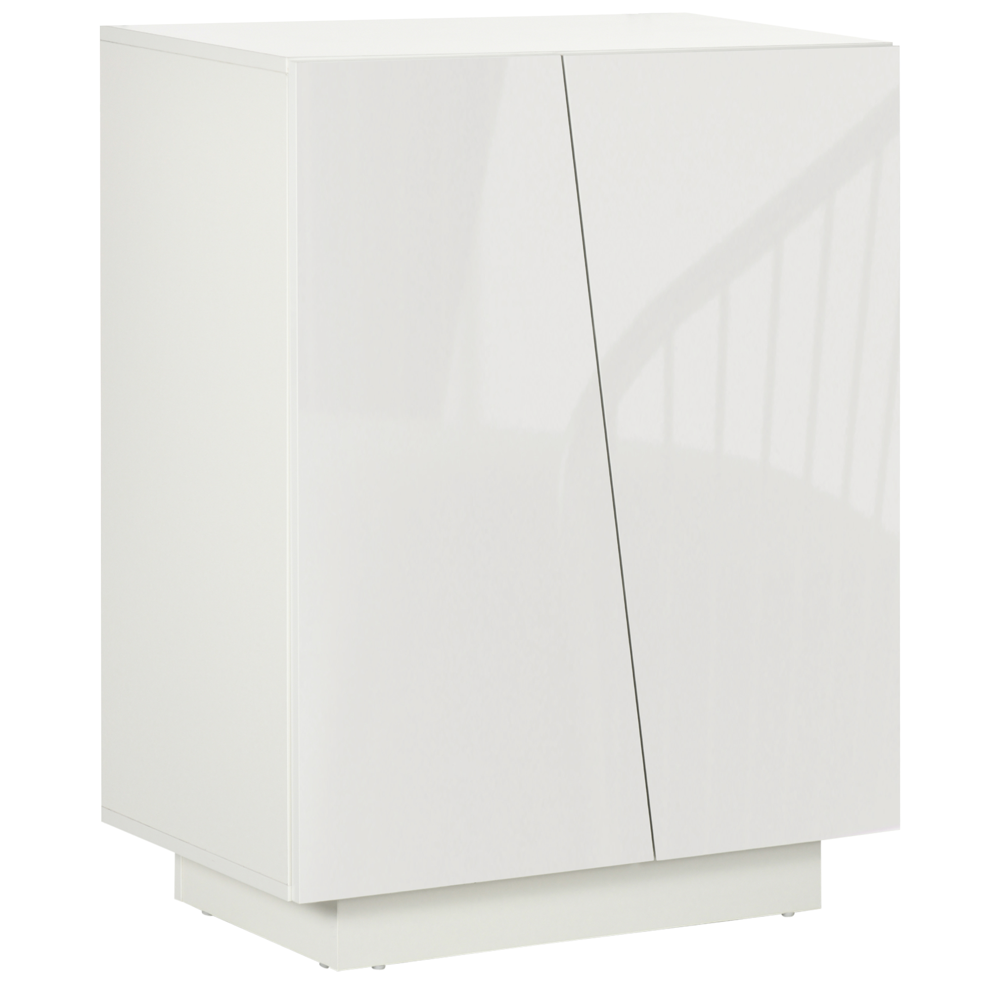 byL98a187c4169dc7 Dulap multifunctional cu 3 nivele din PA alb cu polita reglabila pe 3 niveluri si baza inaltata, 70x40x88 cm - imagine 1