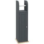 Dulap pentru Baie, Unitate de Depozitare Ingusta, Suport pentru Role de Hartie si 2 Rafturi Reglabile, 20x20x80cm, Gri | Aosom RO
