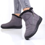 Ghete Femei gri imblanite Carmona - imagine 2