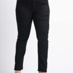 Blugi Dama Marimi Mari Negru cu Strasuri Aplicate pe Buzunare Material usor Elastic XL (42)
