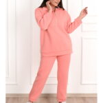 Trening dama vatuit cu guler inalt model uni roz XL (42)