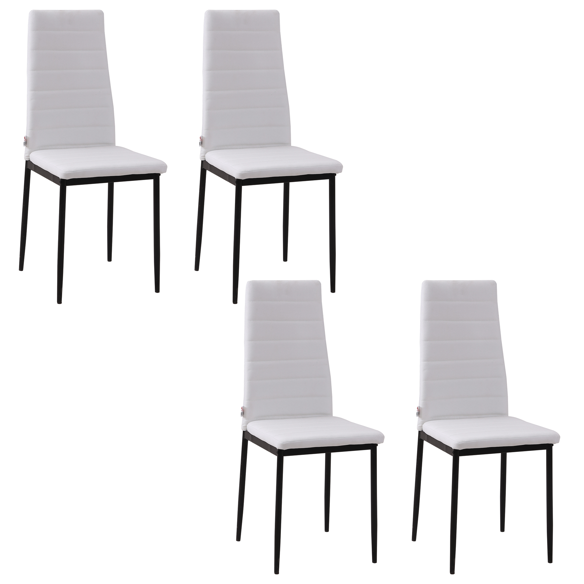 ht7da117e5f40ff27 Set 4 scaune captusite pentru sufragerie HOMCOM, mobilier modern, scaune moi, scaune pentru bucatarie | Aosom RO - imagine 1