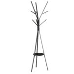 cuier design pom, 45x45x180 cm, metal negru | AOSOM RO
