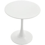 Masa de Cocktail Rotunda Minimal cu Baza din Metal Alb 70x73cm