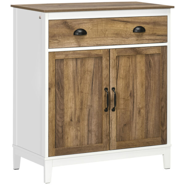 Dulap Multifunctional din PAL cu Dulap si Sertar in Stil Rustic, 78.5x39x89.4cm, Alb