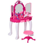Masuta de Toaleta pentru Copii 3-6 ani, Accesorii Incluse, Bagheta Magica, 45x30,5x72cm | Aosom RO